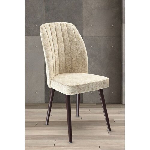 Hanah home set trpezarijskih stolica Platinum 6 kom, krem tkanina Jerry, braon metalne noge Cene