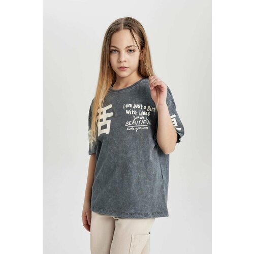 Defacto Girl Relax Fit Printed Washable Short Sleeve T-Shirt Slike