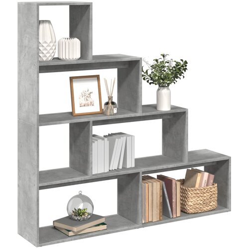 Pregrada regal za knjige 4 razine sivi 143,5x29x143,5 cm drvo Cijene