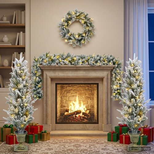 Mini božićno drvce 120 cm 275 LED lampica Topla bijela PVC i PE Slike