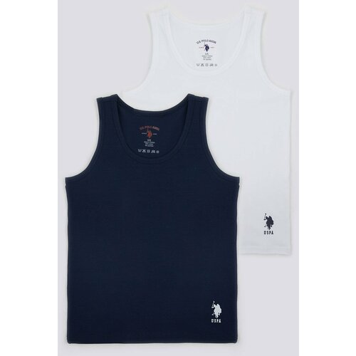 U.S. Polo Assn. Set majica za dečake US1380, 2 komada, Teget i bela Cene