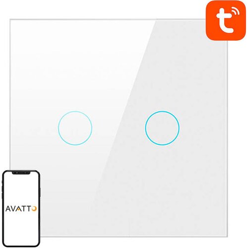 Avatto LZTS02-EU-W2 2 Way ZigBee pametni prekidač, bez nule, TUYA bijeli Cijene