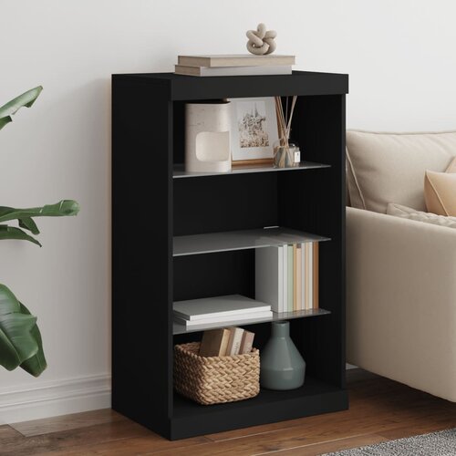  The Living Store Komoda z LED lučkami črna 60,5x37x100 cm - Komoda, (21448225) Slike