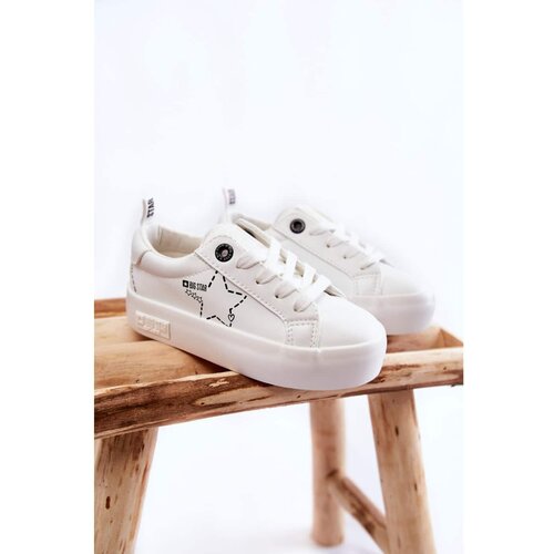 Big Star Children's Sport Shoes Lace-up KK374222 White Slike