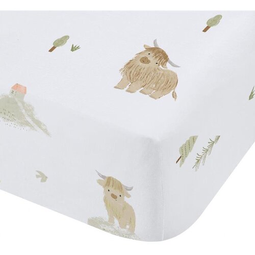 Bianca Bela napenjalna bombažna otroška rjuha za posteljico 70x140 cm Mini Moo Cow – Cene
