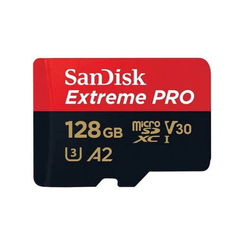 Micro SD SanDisk SDXC 128GB Extreme Pro 200MB/s A2 C10 V30 UHS-I US sa adapterom SDSQXCD-128G-GN6MA