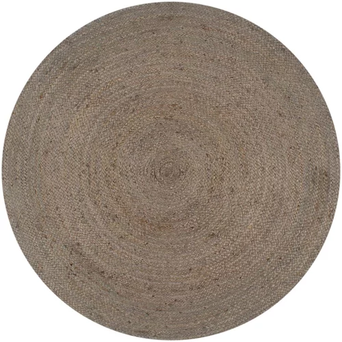 vidaXL Ručno rađeni tepih od jute okrugli 90 cm sivi