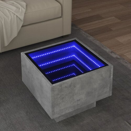 Furnova Stranska mizica z LED betonsko siva 40x40x30 cm inženirski les, (21913328) Cene
