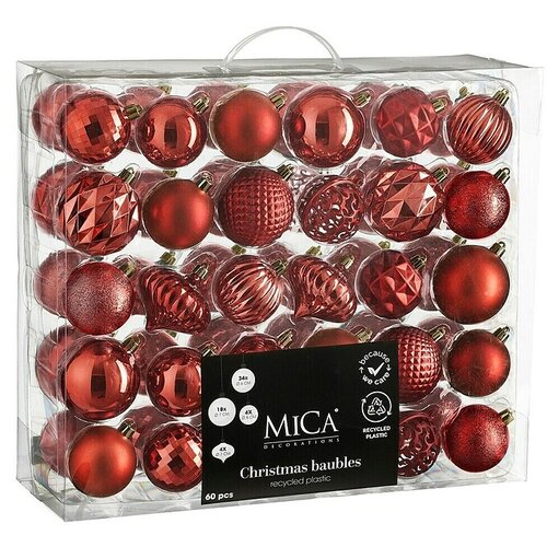 Mica Decorations Božićne kuglice (Boja: Svijetlo crvena) Cijene