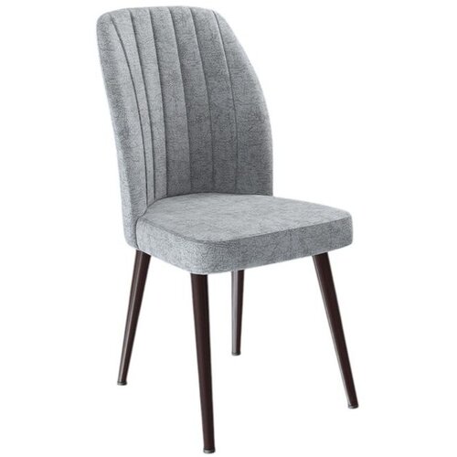 Hanah home set trpezarijskih stolica Platinum 4 kom, siva tkanina Jerry, braon metalne noge Cene