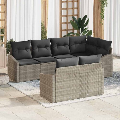  Set sofe 7 kom. Svjetlosiva poliratan 233,5 x 123,5 x 85 cm Cene