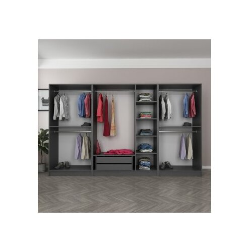 Hanah home Ormar Kale Plus 315x210x52cm Sivi Slike