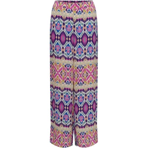 Only Lahkotne hlače &amp;amp; Harem hlače ONLALMA LIFE POLY PALAZZO PANT AOP PTM 15264591 Rožnata Slike