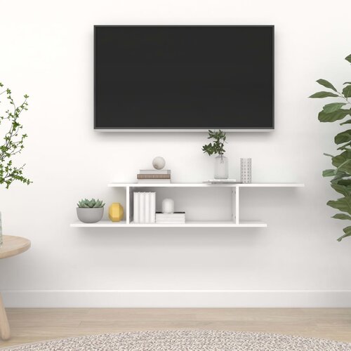  TV polica bijela 125 x 18 x 23 cm od iverice Slike