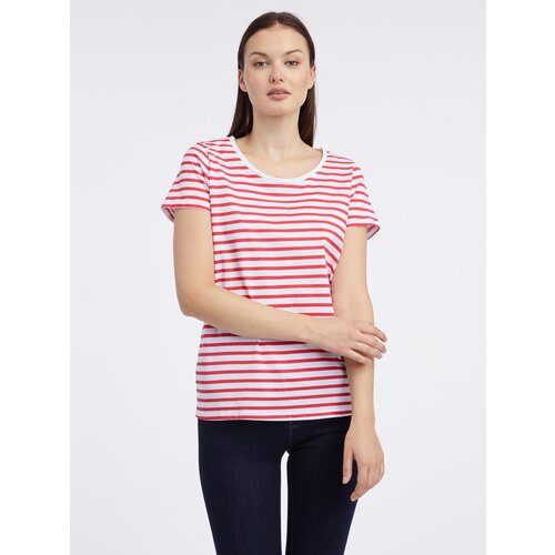 Orsay White-Red Women Striped T-Shirt - Women Cene