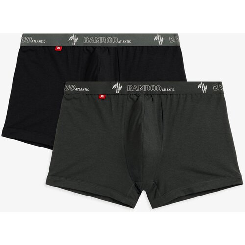 Atlantic Men's Boxer Shorts 2Pack - Khaki/Black Slike