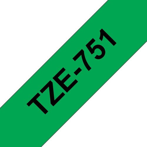 Brother Tze-751 združljiv laminirani trak - 24 mm x 8 metrov črno/zelen, (21404856) Cene