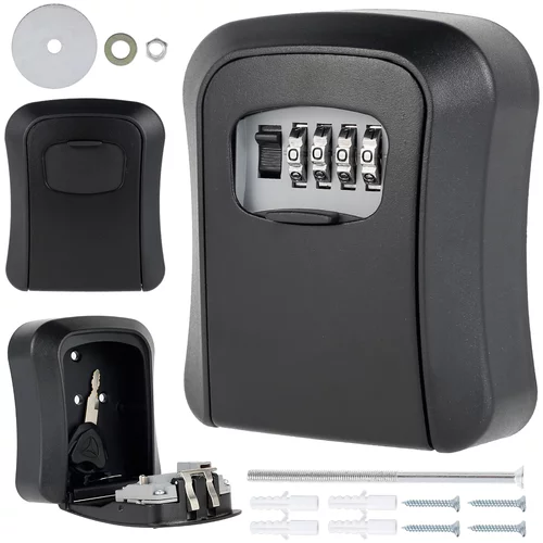  Kombinacijski stenski sef za ključe in kartice - sef na kodo črn