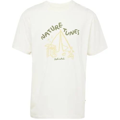 DEDICATED. Majica 'Stockholm Nature Tunes' žuta / zelena / prljavo bijela