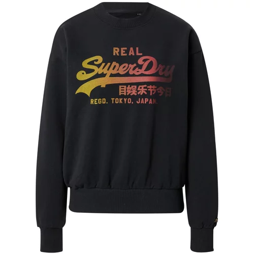 Superdry Sweater majica senf / narančasta / pastelno crvena / crna