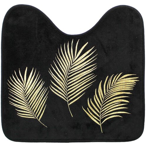 Douceur d int&amp;eacute;rieur Crna/u zlatnoj boji kupaonska prostirka za WC 45x45 cm Orbella &amp;ndash; Slike