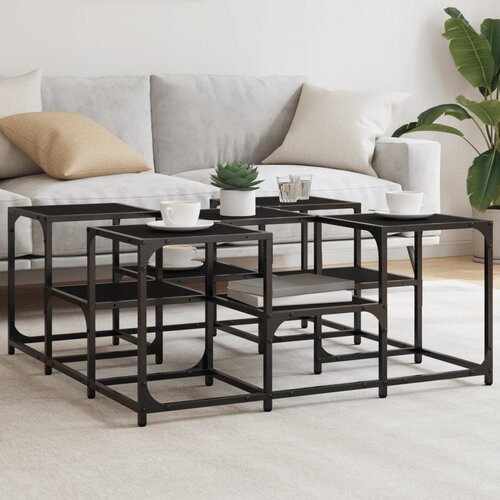 vidaXL Stolić za kavu crni 91 x 91 x 40 cm od konstruiranog drva Cene