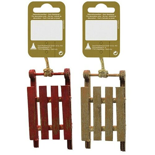  ukrasi za božićno drvce sanjke (smeđe boje, drvo, ostalo, 2 kom.) Cijene