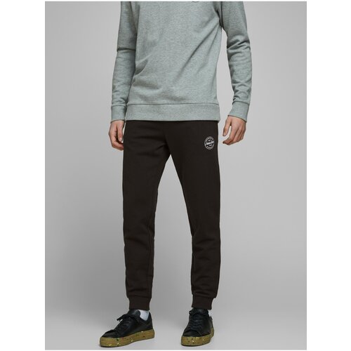 Jack & Jones Black Sweatpants Gordon - Men Cene