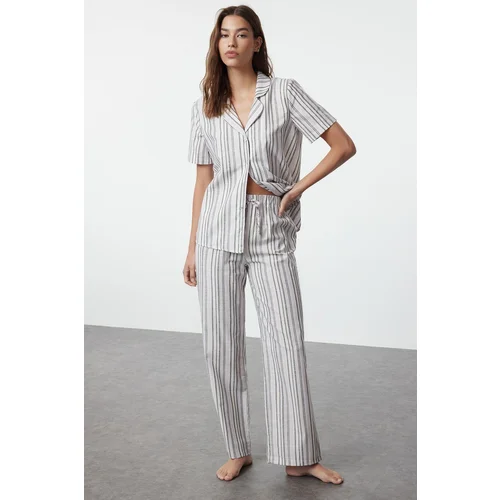 Trendyol Lilac Cotton Woven Pajama Set