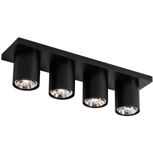 QAZQA Moderni stropni reflektor črn 4-light - Tubo Cene