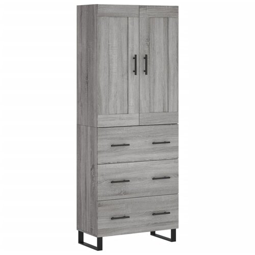 Maison Chic Visoka Komoda - Predalnik siva sonoma 69,5x34x180 cm inženirski les, (21722013) Slike