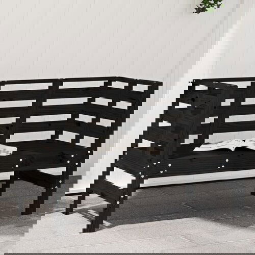 vidaXL Vrtna klupa crna 111,5 x 53 x 71 cm od masivne borovine Cijene