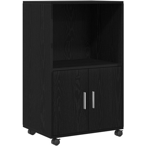VidaXL Kolesni kabinet Črni hrast 55x40x91 cm Inženirski les Slike