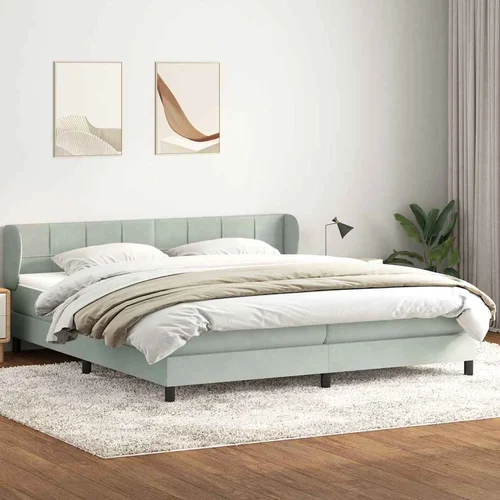 vidaXL Box Spring krevet s madracima svijetlo sivi 180x210 cm baršun