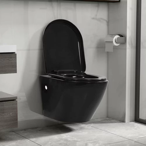 Zidna Viseča WC školjka brez roba keramična črna, (20766886)