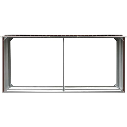  Vrtna ostava za drva od pocinčanog čelika 330x92x153 cm smeđa Slike