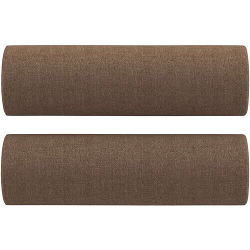  3-dijelni set sofa s jastucima smeđi od tkanine Slike