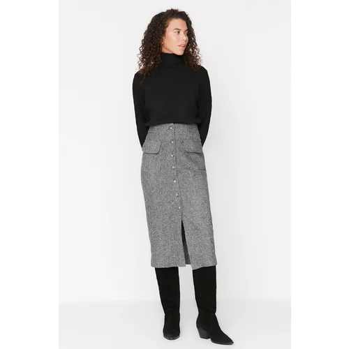 Trendyol Gray Pocket Detailed Skirt