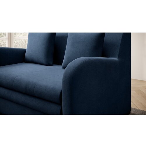 ELTAP Modra žametna raztegljiva sedežna garnitura 130 cm Ario &amp;ndash; Slike