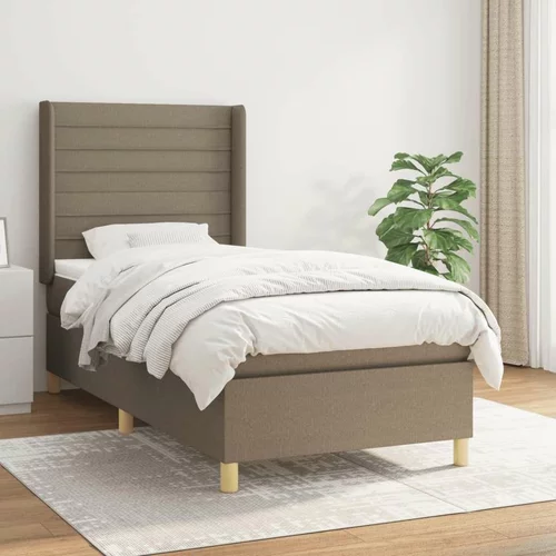  Box spring postelja z vzmetnico taupe 90x200 cm blago, (20894194)
