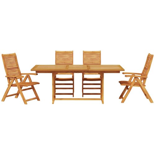  Vrtni set za objed 5 kom. Smeđa Čvrsto drvo akacije 200 x 100 x 74 cm Slike