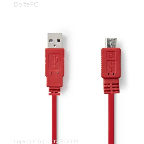 Nedis USB Kabel za smartphone A m - Micro B m 1m Crveni