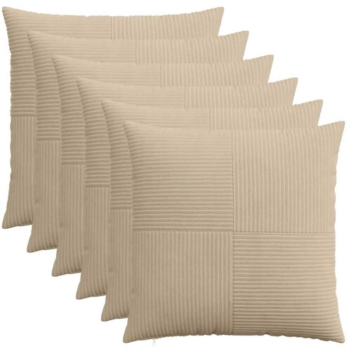  Presvlaka za jastuk 6 pcs ALMELO Sivosmeđa 55 x 55 cm Kord - Sivosmeđa 55 x 55 cm 6 Cijene