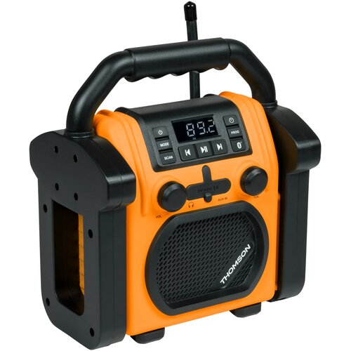Oem THOMSON, 30W brezžični Bluetooth gradbeni zvočnik s funkcijo PLL FM radia, Črna / Oranžna, (5000250442) Cene