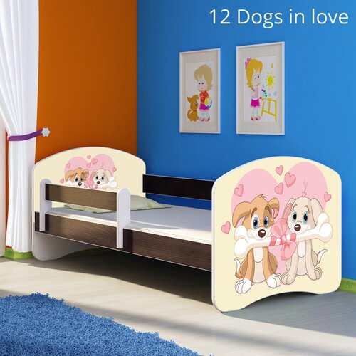  Otro&scaron;ka postelja ACMA z motivom, stranska wenge 140x70 cm 12 Dogs in Love Cene