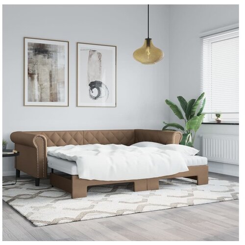 vidaXL dnevni krevet na razvlačenje cappuccino 90x200 cm umjetna koža Cijene