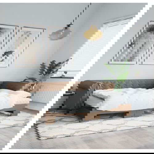 vidaXL Izvlečna dnevna postelja kapučino 90x200 cm umetno us Cene