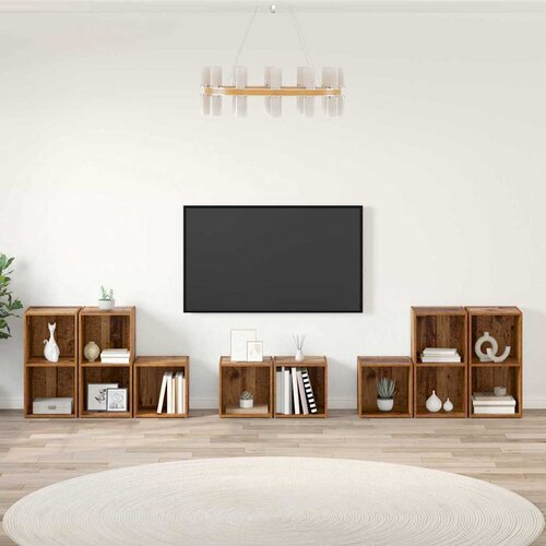  Set TV stalka Zidne 8 pcs Staro drvo Konstruirano drvo Cijene