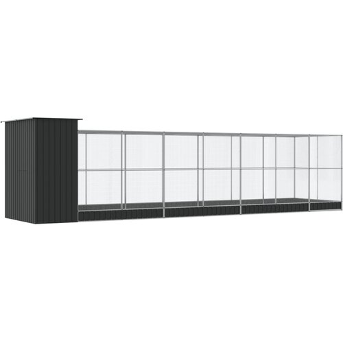  Kavez za ptice s produžetkom srebrni 830x203x216 cm čelični Slike