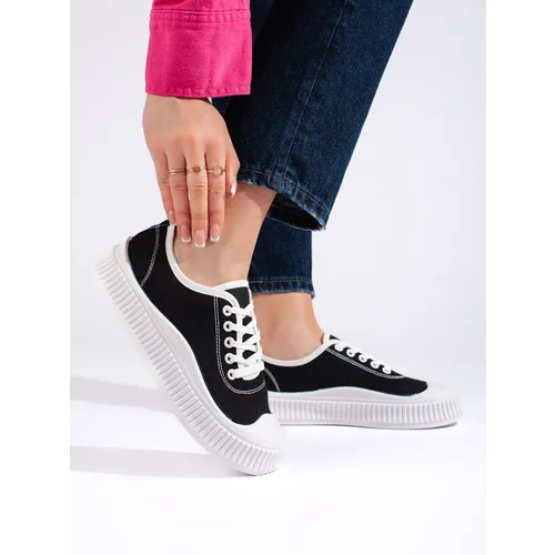 Shelvt Black women's sneakers